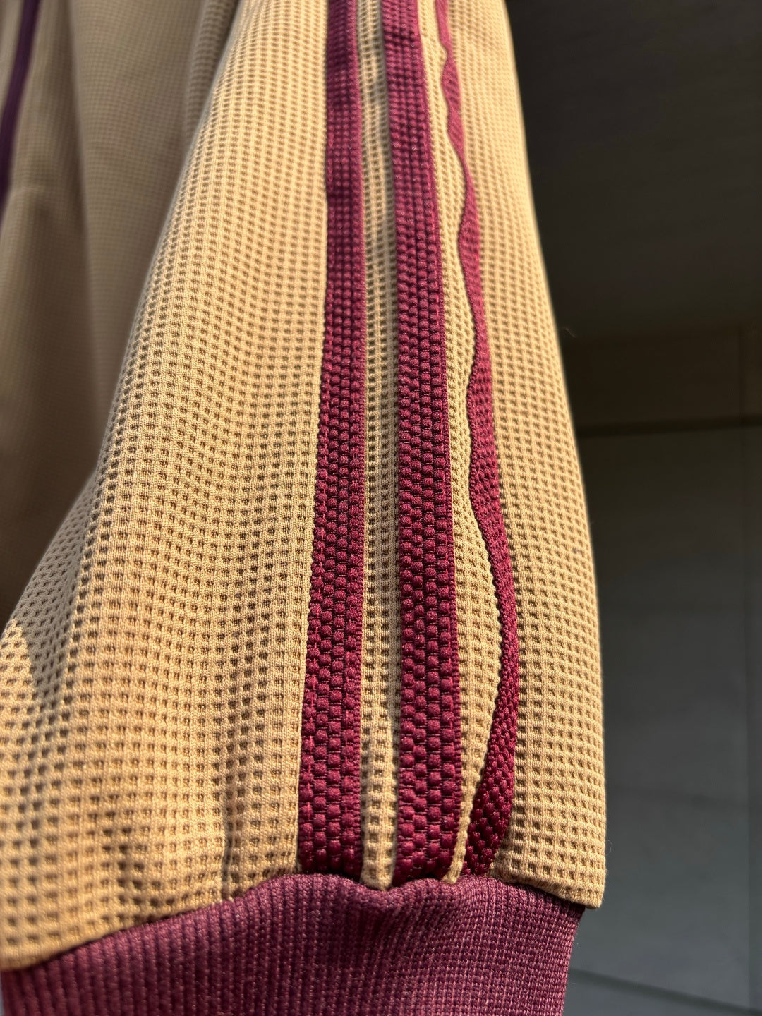 Adidas Originals Knit Track Top Beige + Burgundy