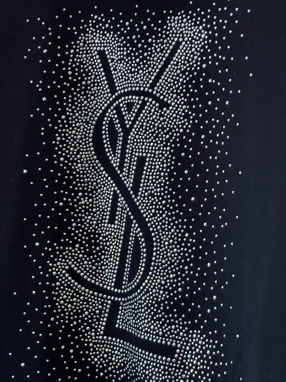 T-shirt Saint Laurent Monograma em Strass entrega imediata