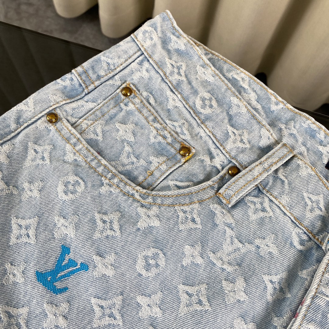 Conjunto LV Louis Vuitton Denim Monograma