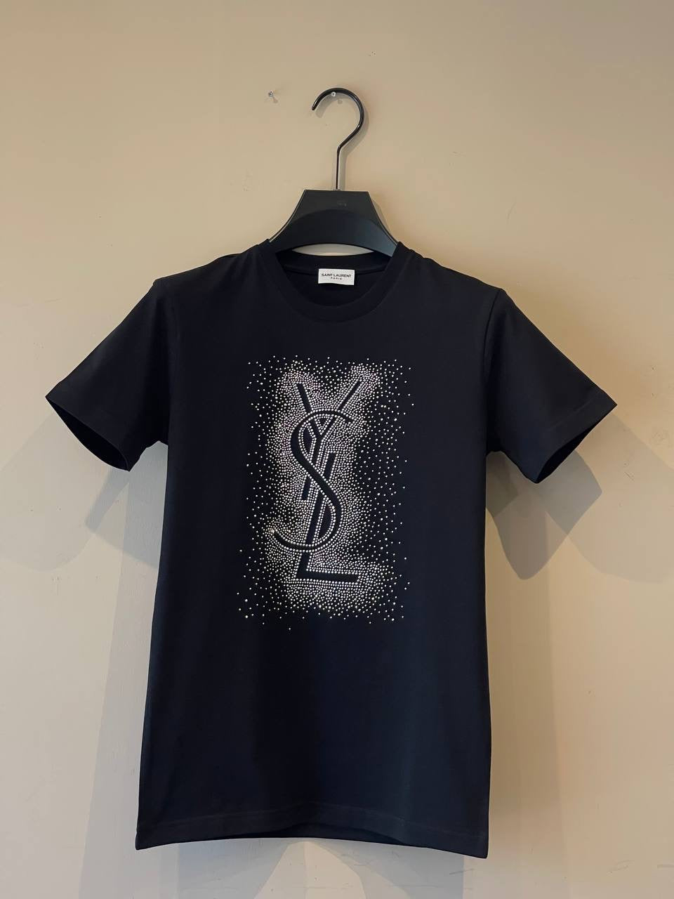T-shirt Saint Laurent Monograma em Strass entrega imediata
