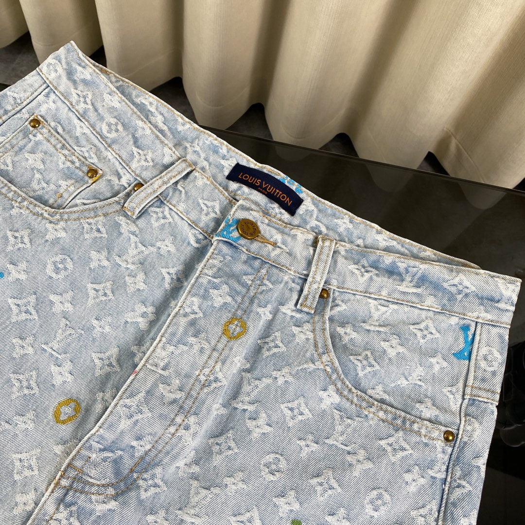 Conjunto LV Louis Vuitton Denim Monograma