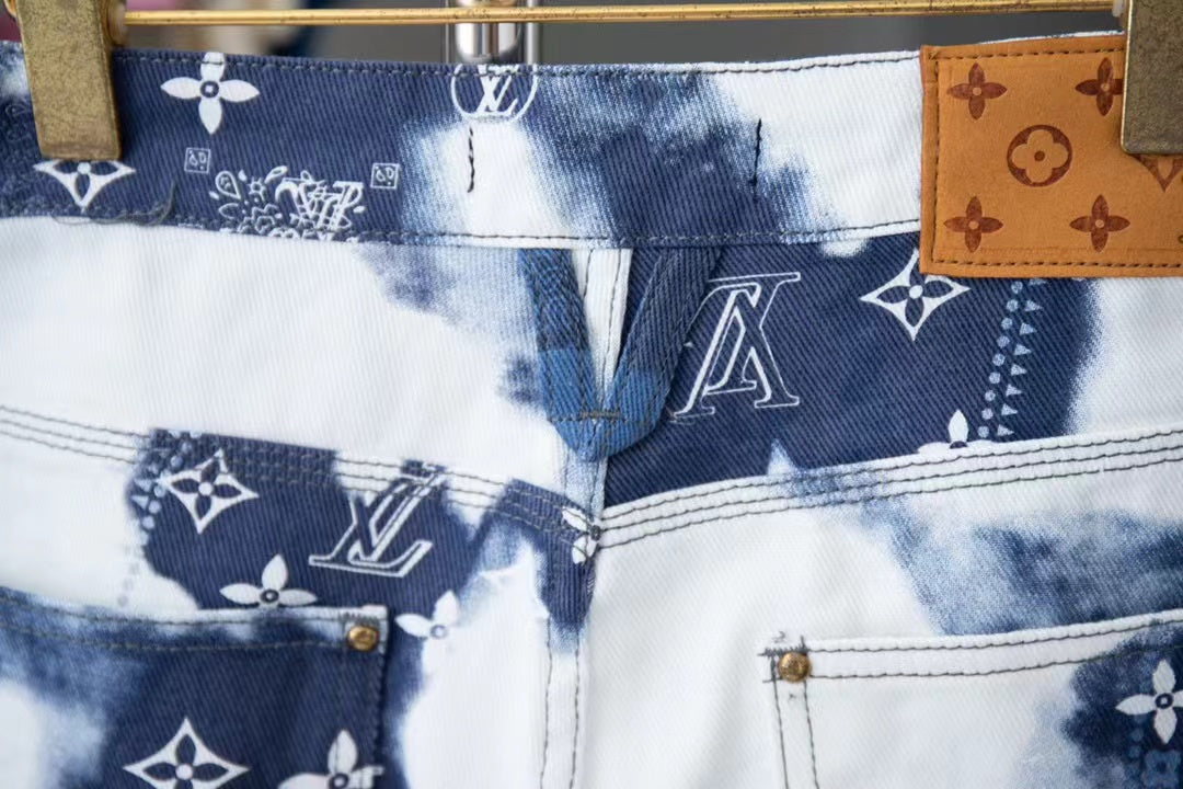 Conjunto LV Louis Vuitton Monograma em ganga