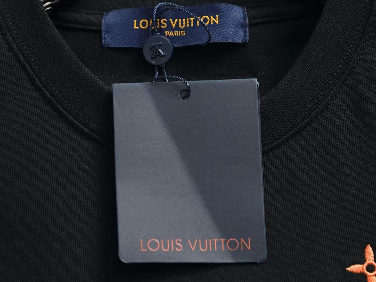 LV Louis Vuitton embroidered monogram T-shirt