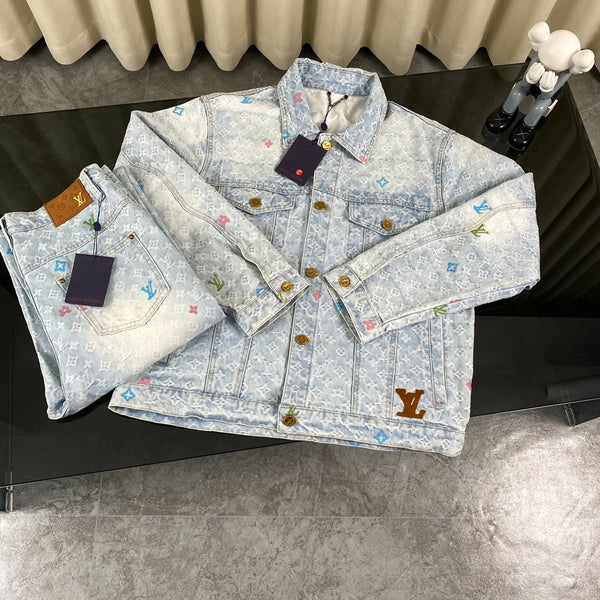 Conjunto LV Louis Vuitton Denim Monograma