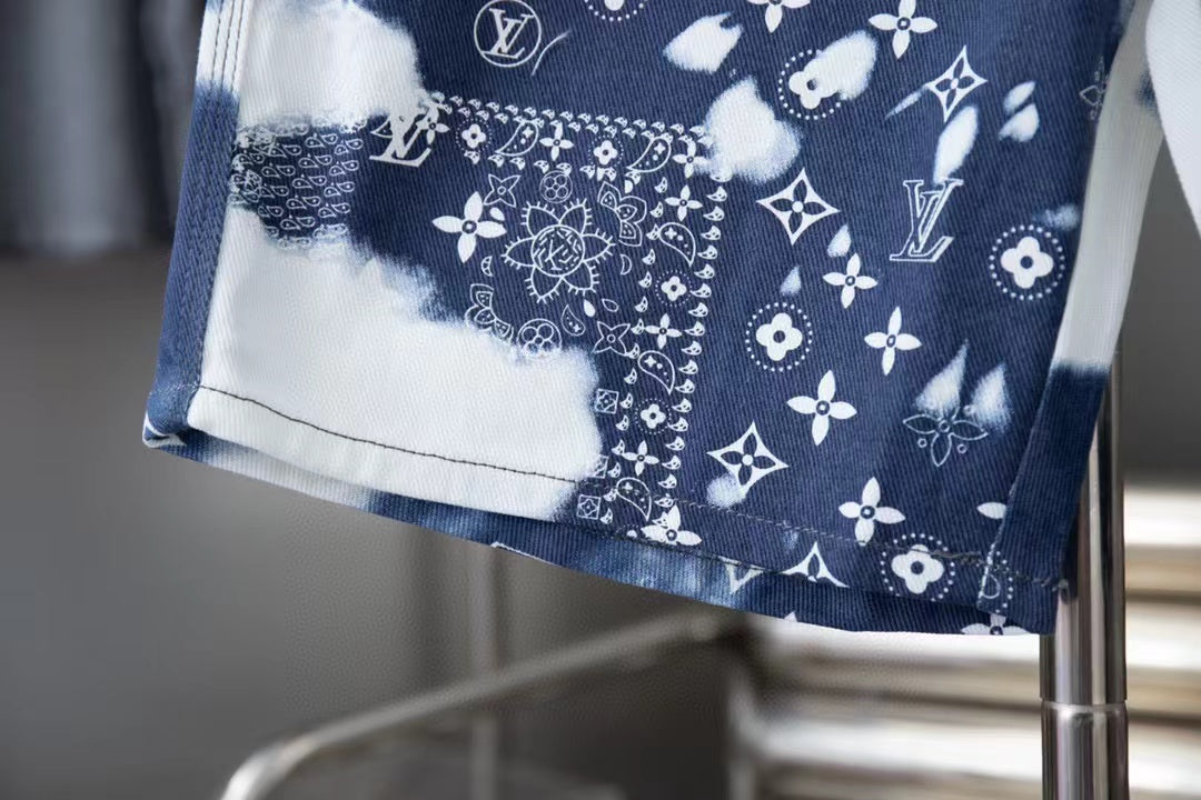 Conjunto LV Louis Vuitton Monograma em ganga