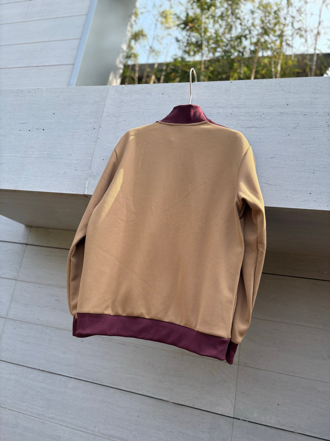 Adidas Originals Knit Track Top Beige + Burgundy