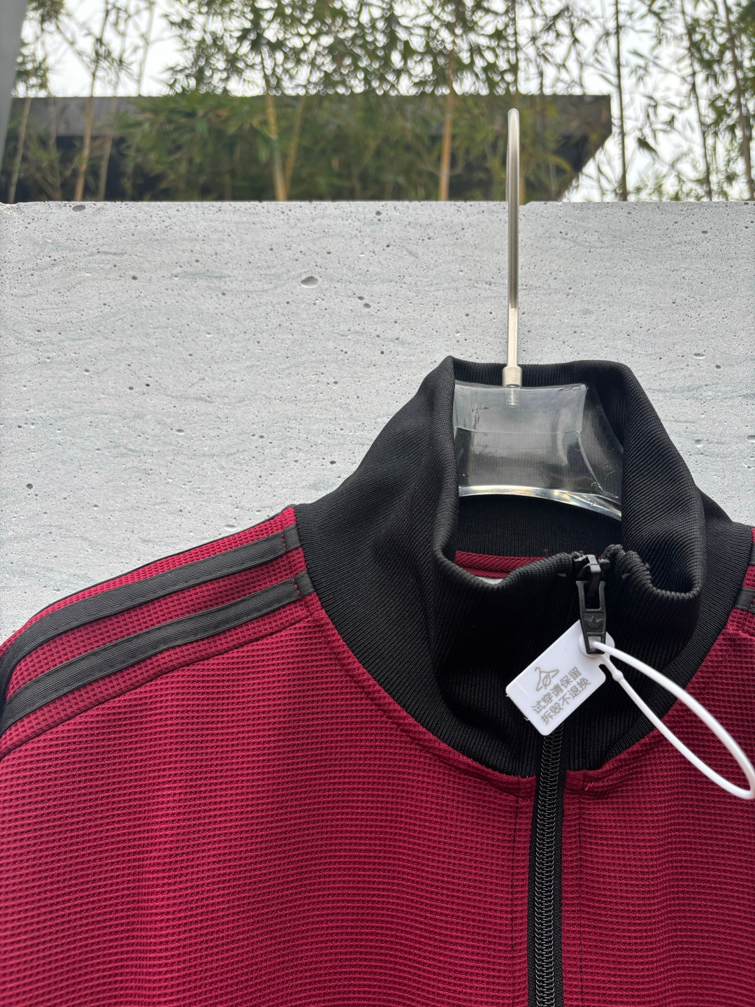 Adidas Originals Campera de punto Burdeos + Negro