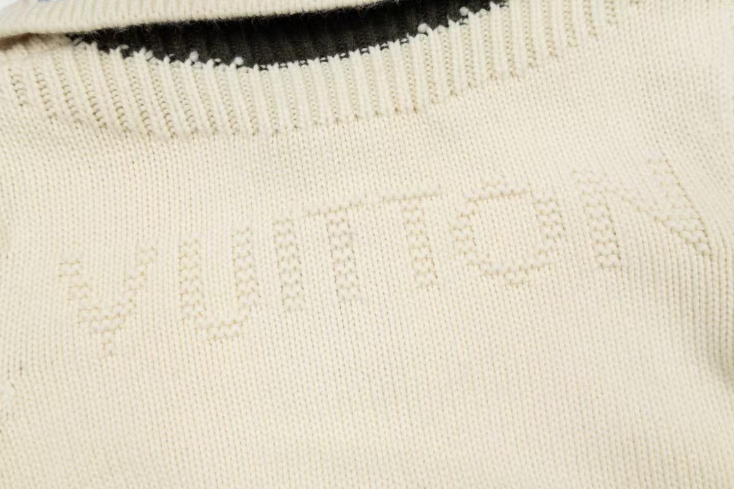 Casaco LV Louis Vuitton Zipped Intarsia Track Top em lã