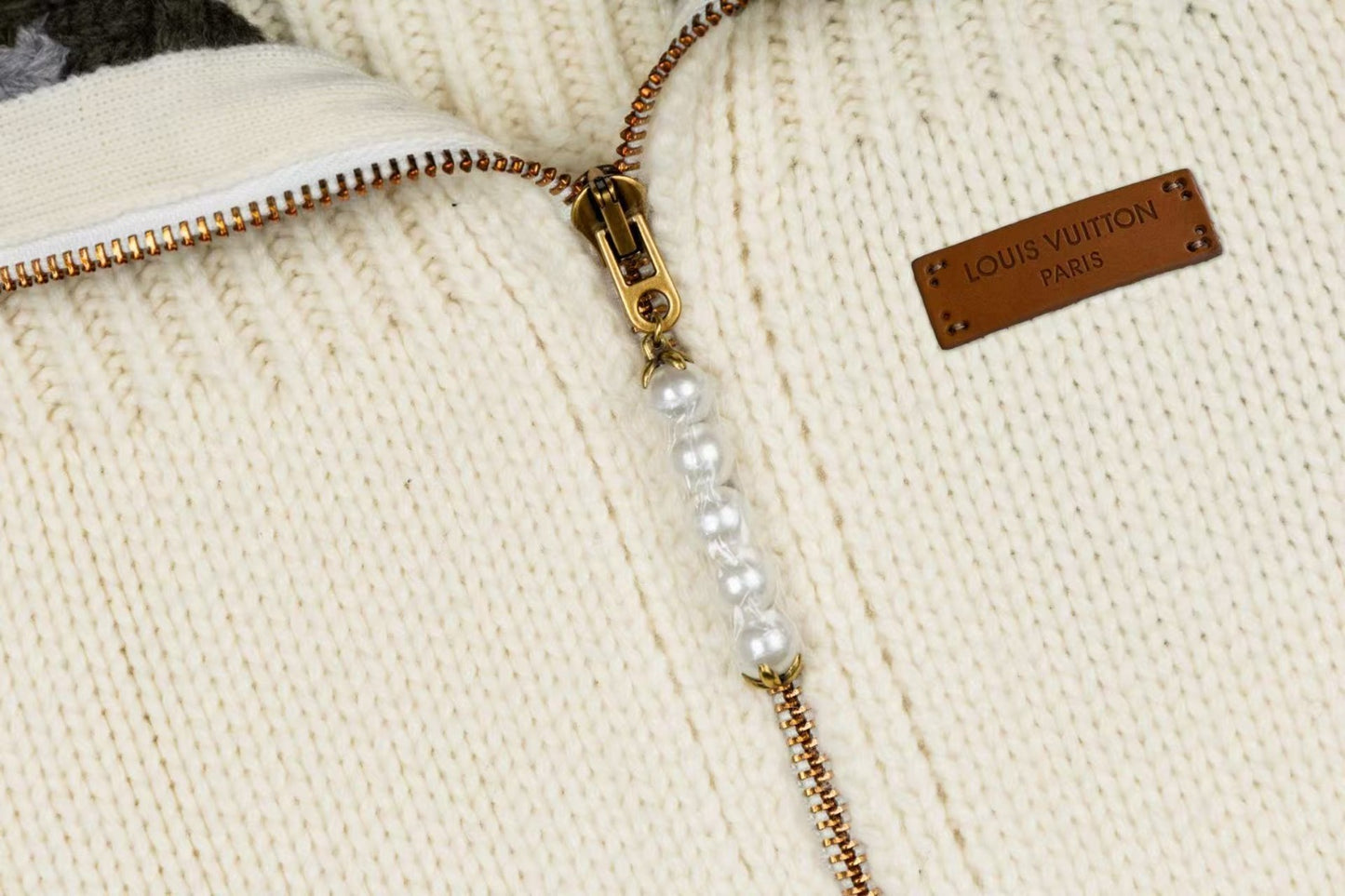 Casaco LV Louis Vuitton Zipped Intarsia Track Top em lã