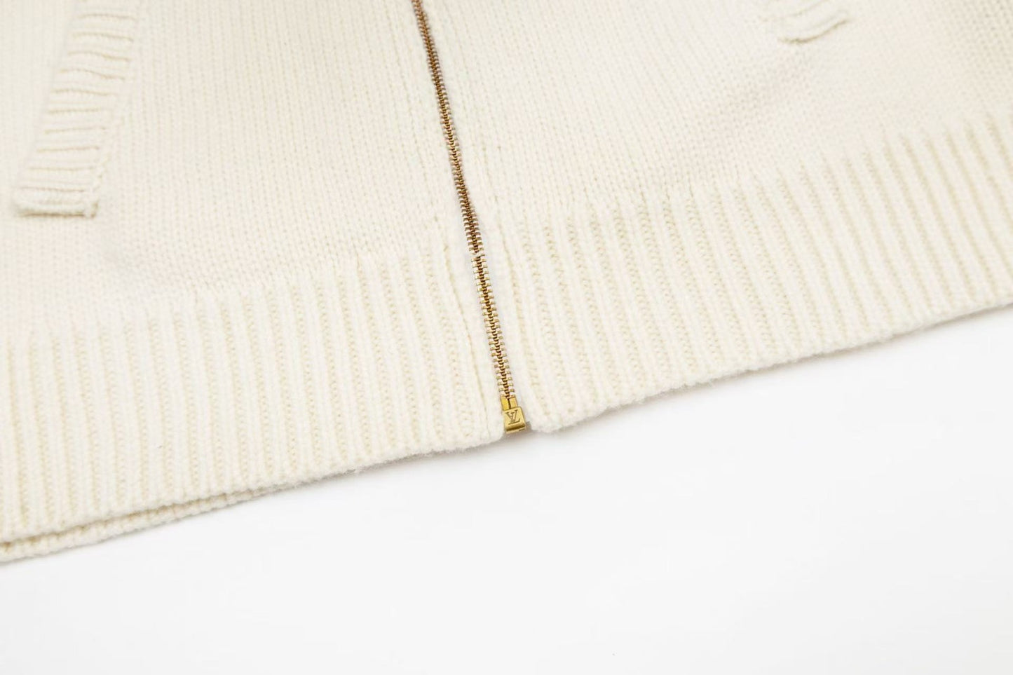 Casaco LV Louis Vuitton Zipped Intarsia Track Top em lã