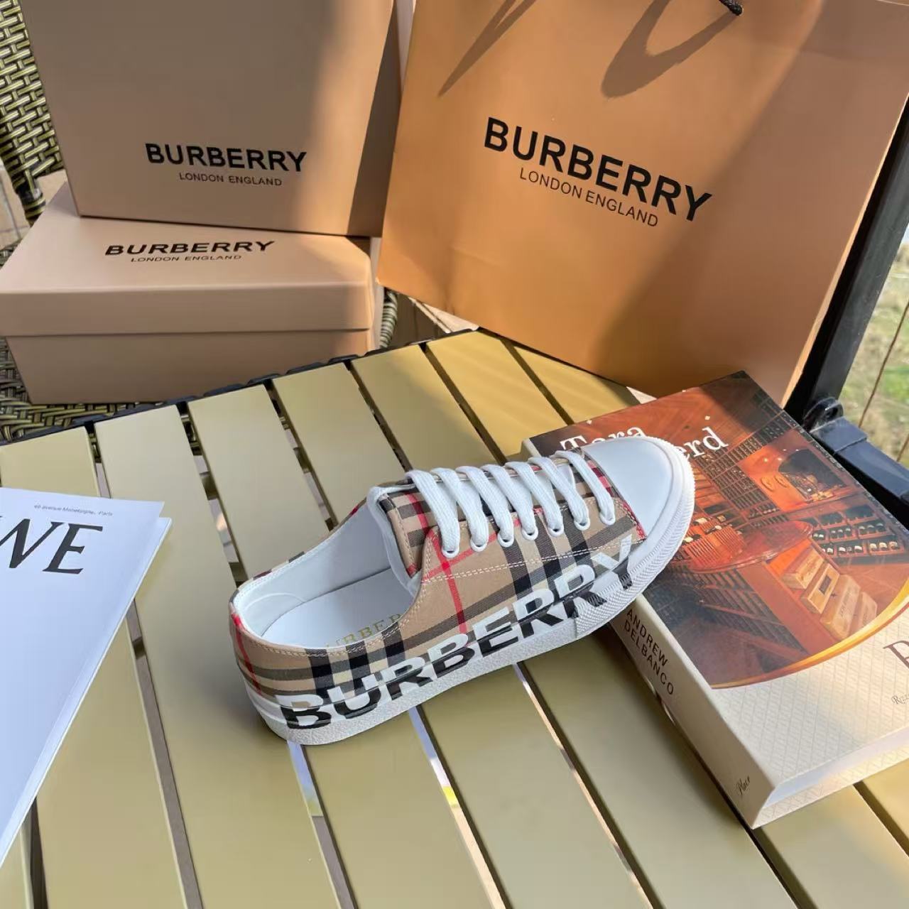 Sapatilhas Burberry Larkhall Xadrez Vintage