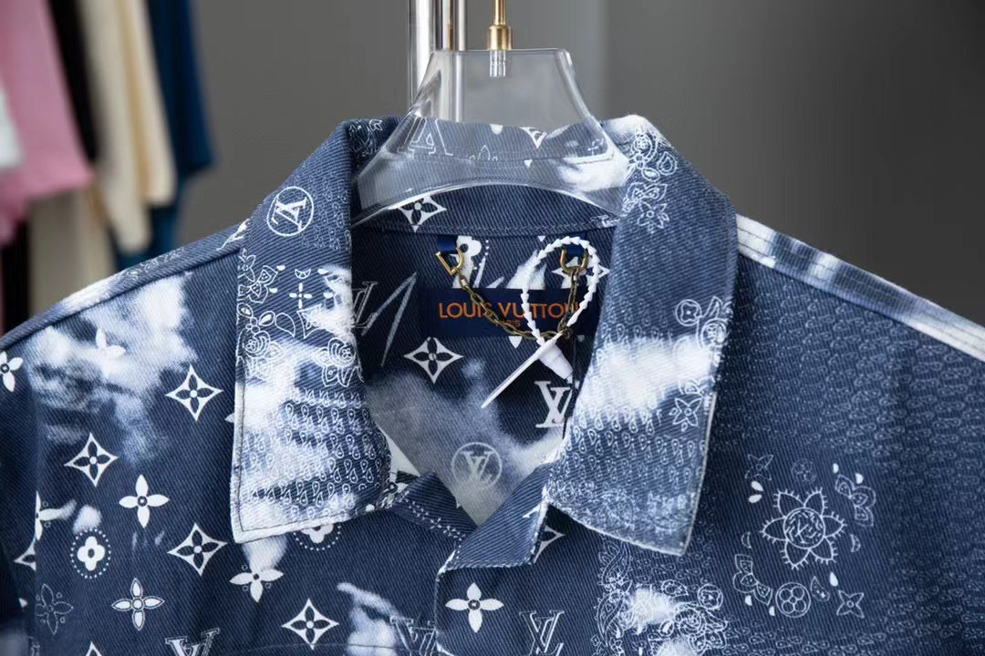 Conjunto LV Louis Vuitton Monograma em ganga