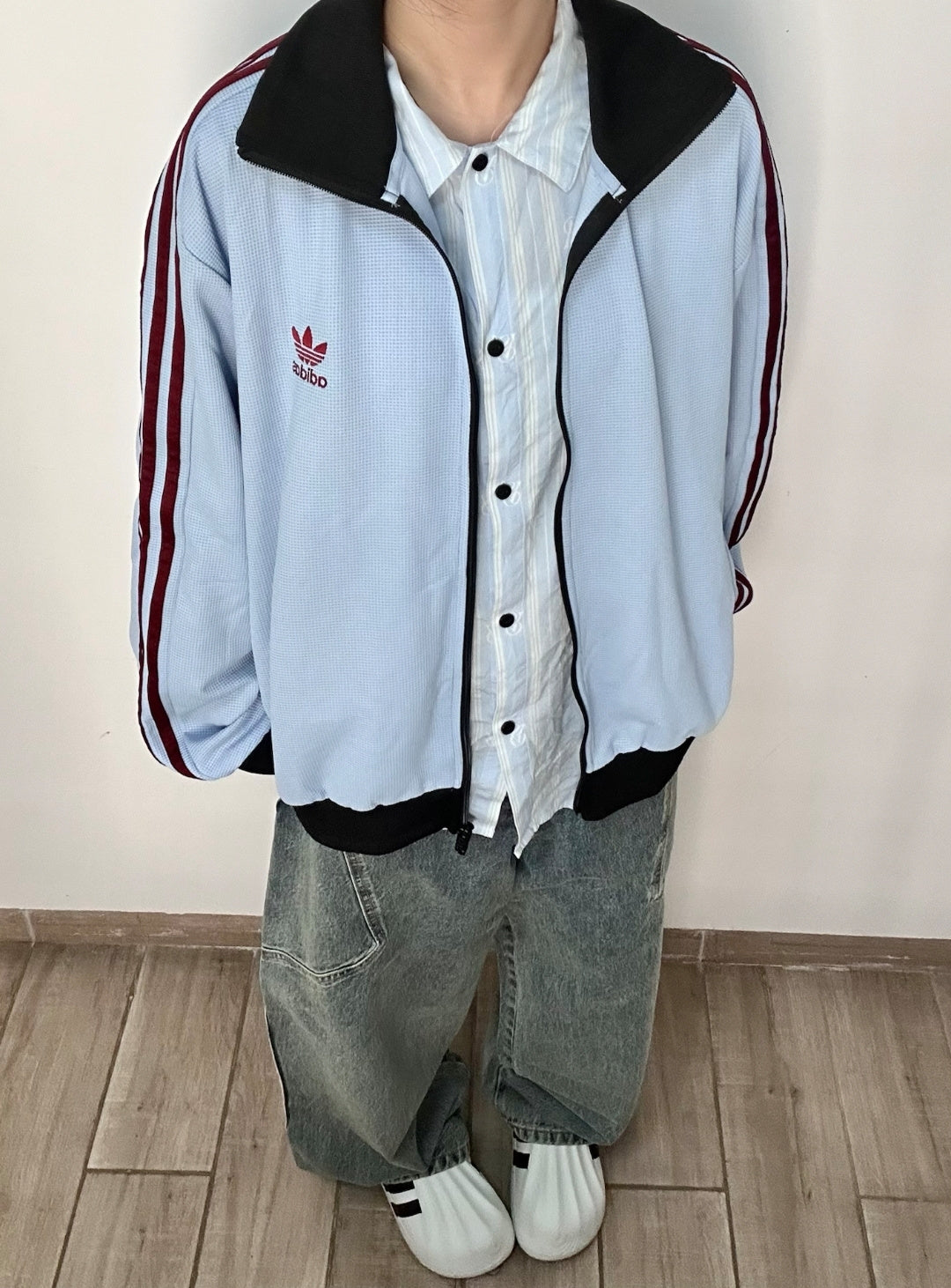 Adidas Originals Knit Track Top Azul + Negro + Burdeos
